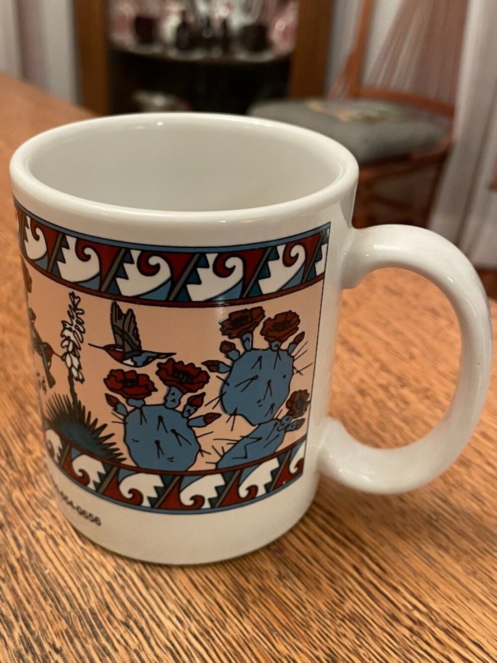 Vintage Earthtones Hummingbirds and Cactus Coffee Cup Mug 11 Ounces